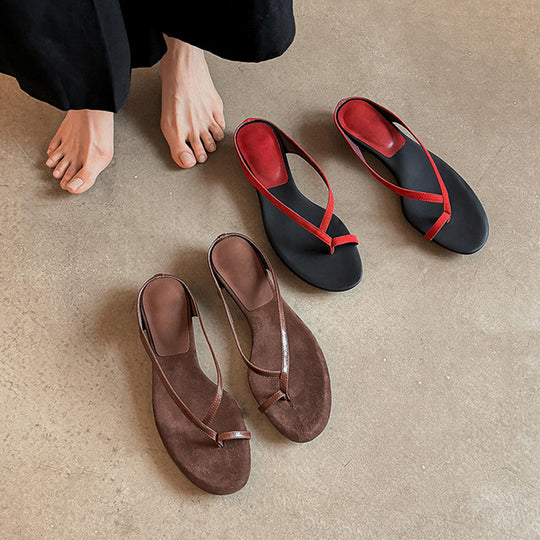 Damen Elegante Minimalistische Zehenstegsandalen Heidi-Mode