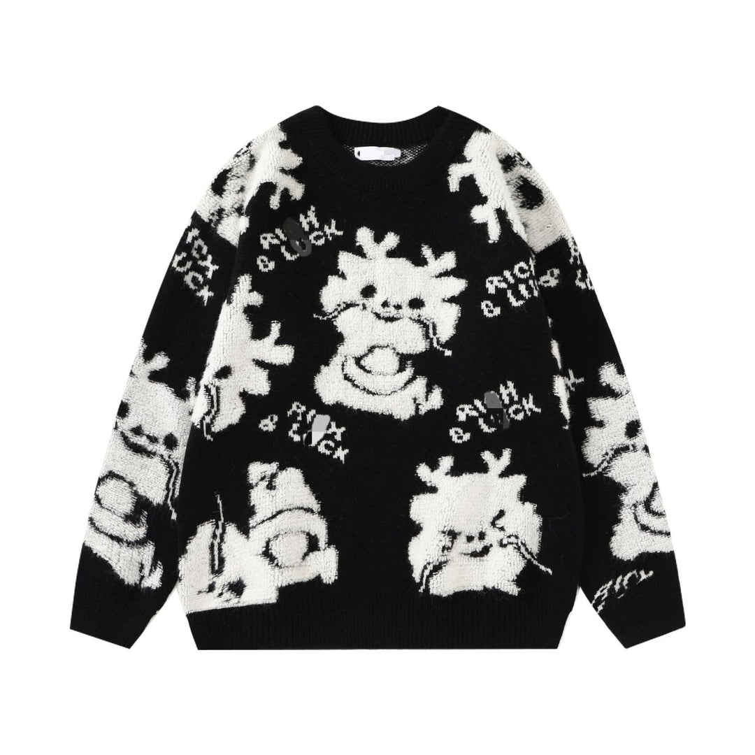 Damen Kuscheliger Pullover mit verspieltem Tiermotiv Heidi-Mode
