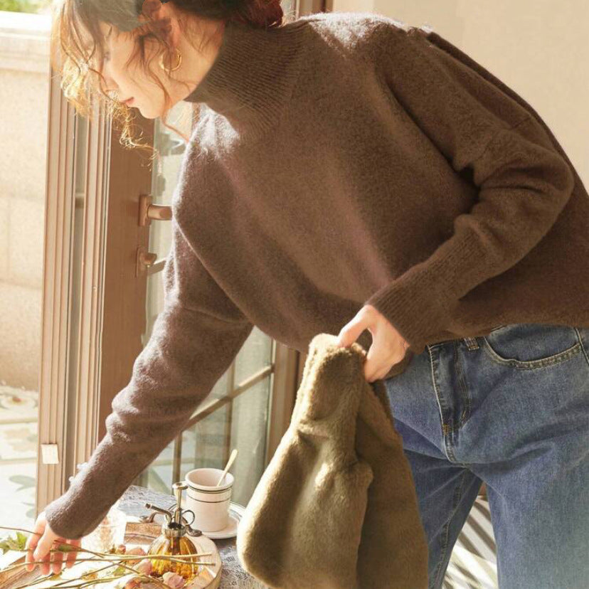 Damen Kuscheliger Rollkragenpullover aus hochwertigem Material Heidi-Mode