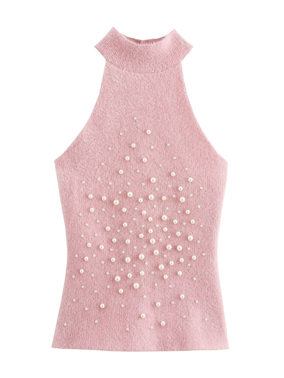 Damen ärmelloses Oberteil mit dekorativen Perlendetails Heidi-Mode