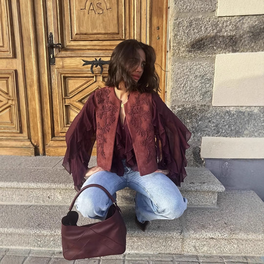 Damen Weste mit floralem Stickdesign Heidi-Mode