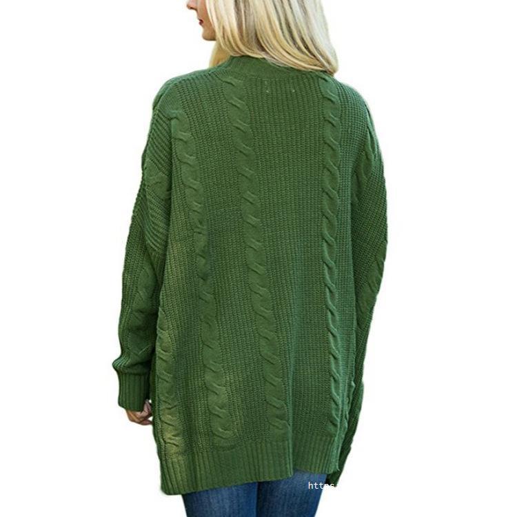 Damen Grobstrick Cardigan mit tiefen Taschen und eleganter Struktur Heidi-Mode