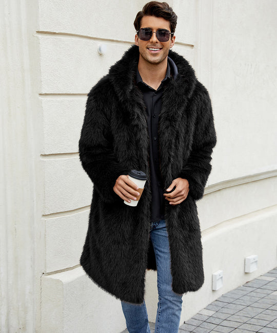 Herren Elegant gefütterter Mantel mit Kapuze Heidi-Mode