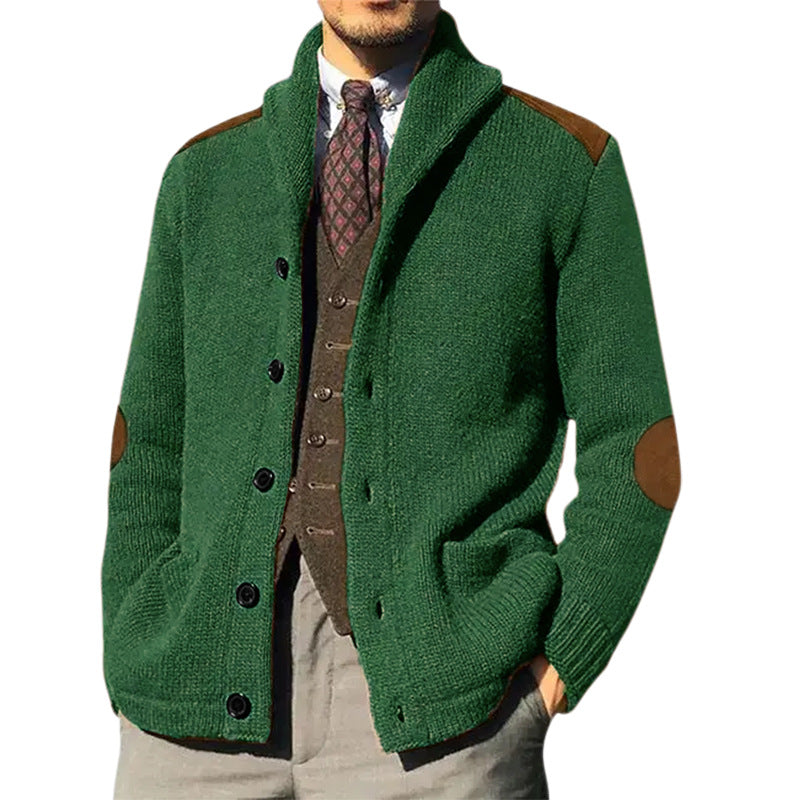 Herren kuscheliger Strickcardigan mit modernem Schalkragen und praktischen Knopfdetails Heidi-Mode