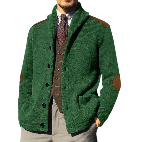 Herren kuscheliger Strickcardigan mit modernem Schalkragen und praktischen Knopfdetails Heidi-Mode