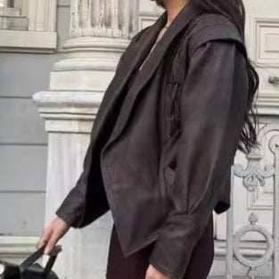 Damen Bikerjacke aus Kunstleder Heidi-Mode