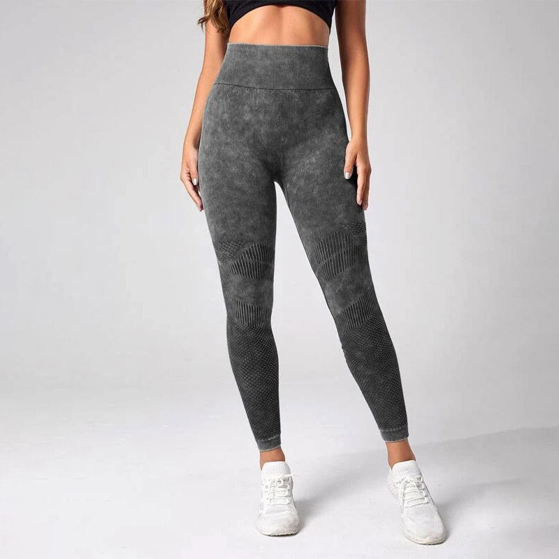 Damen Sculpting Leggings mit hohem Bund und innovativer Textur Heidi-Mode