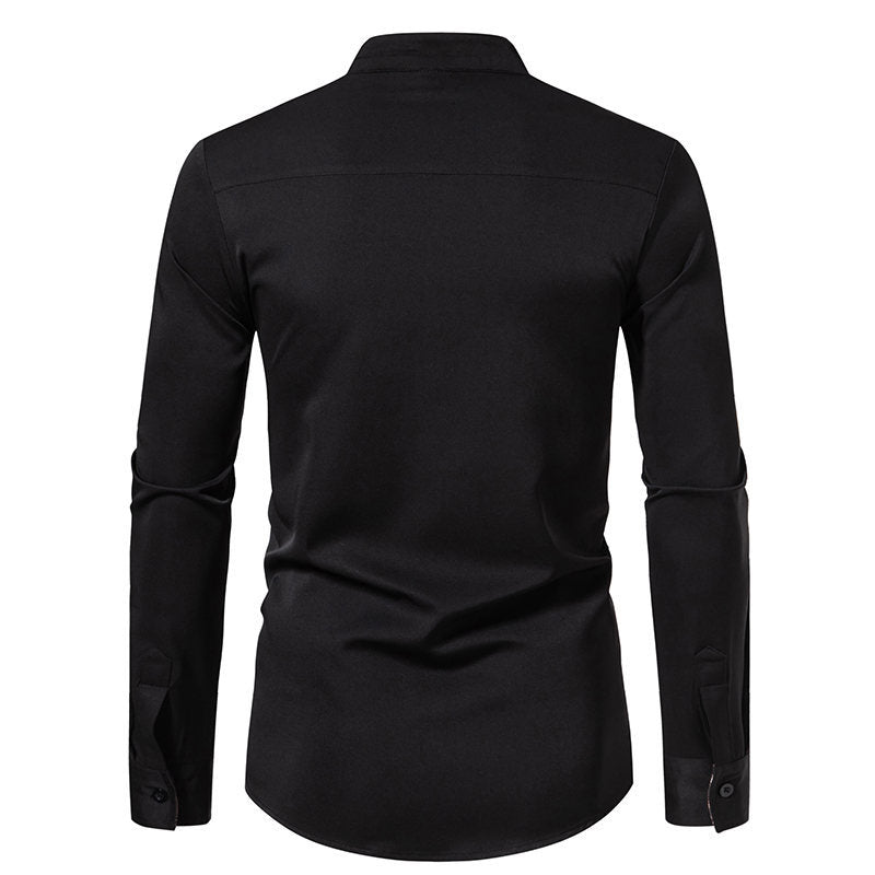 Herren Langarmhemd mit karierten Akzenten Heidi-Mode