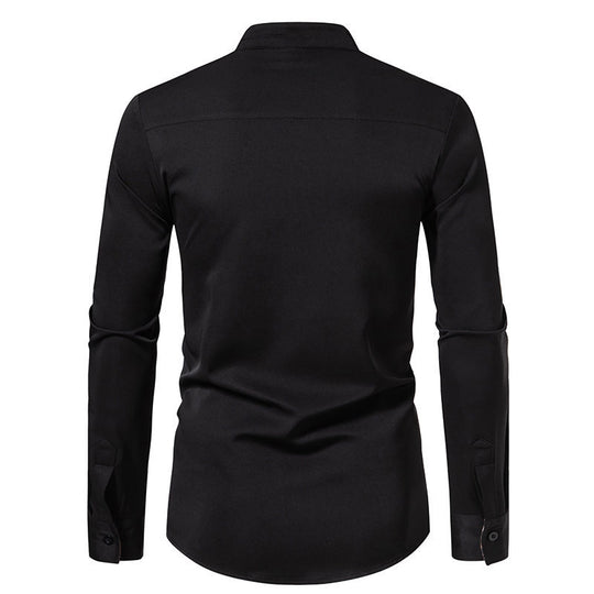 Herren Langarmhemd mit karierten Akzenten Heidi-Mode