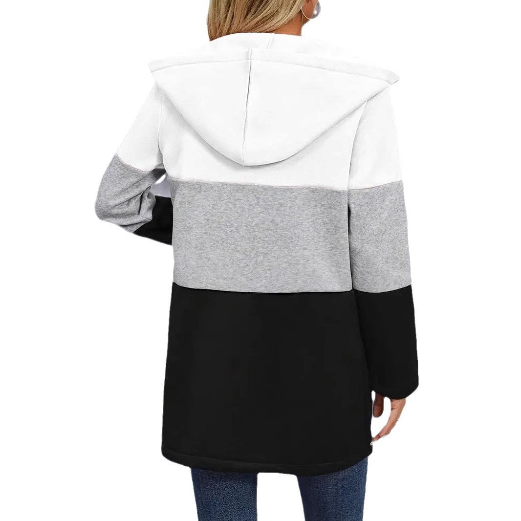 Damen Sportliche Übergangsjacke mit hohem Kragen und farblich abgesetztem Design Heidi-Mode