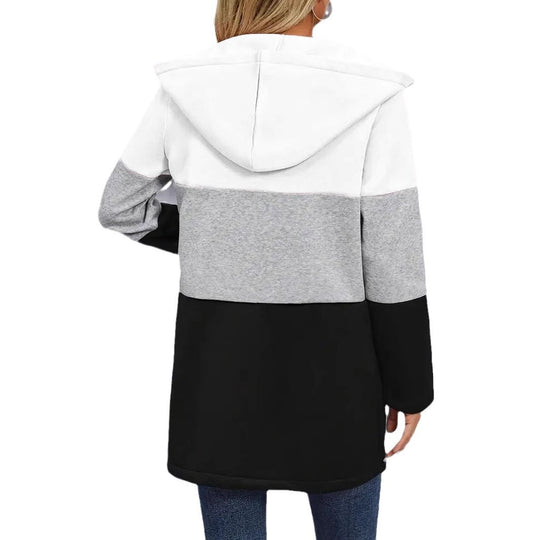 Damen Sportliche Übergangsjacke mit hohem Kragen und farblich abgesetztem Design Heidi-Mode