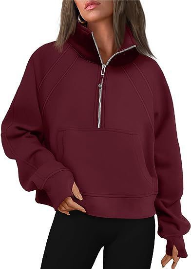 Damen Sportlicher Pullover mit hohem Kragen und Reißverschluss Heidi-Mode
