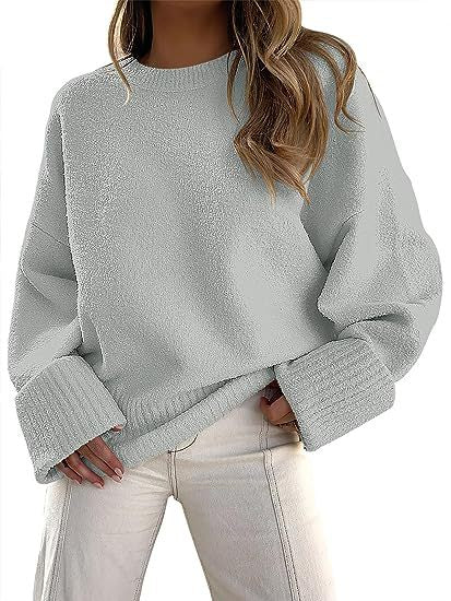 Damen gemütlicher Oversized Pullover mit strukturiertem Fleece Heidi-Mode