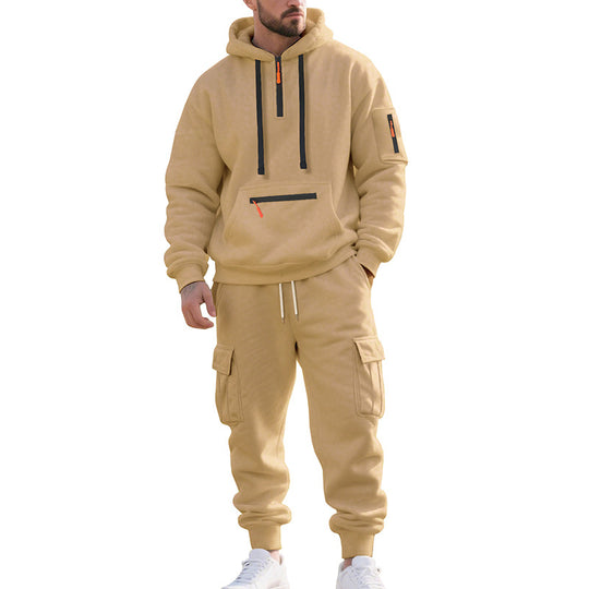 Freizeitanzug Herren mit Hoodie und Cargo Jogginghose