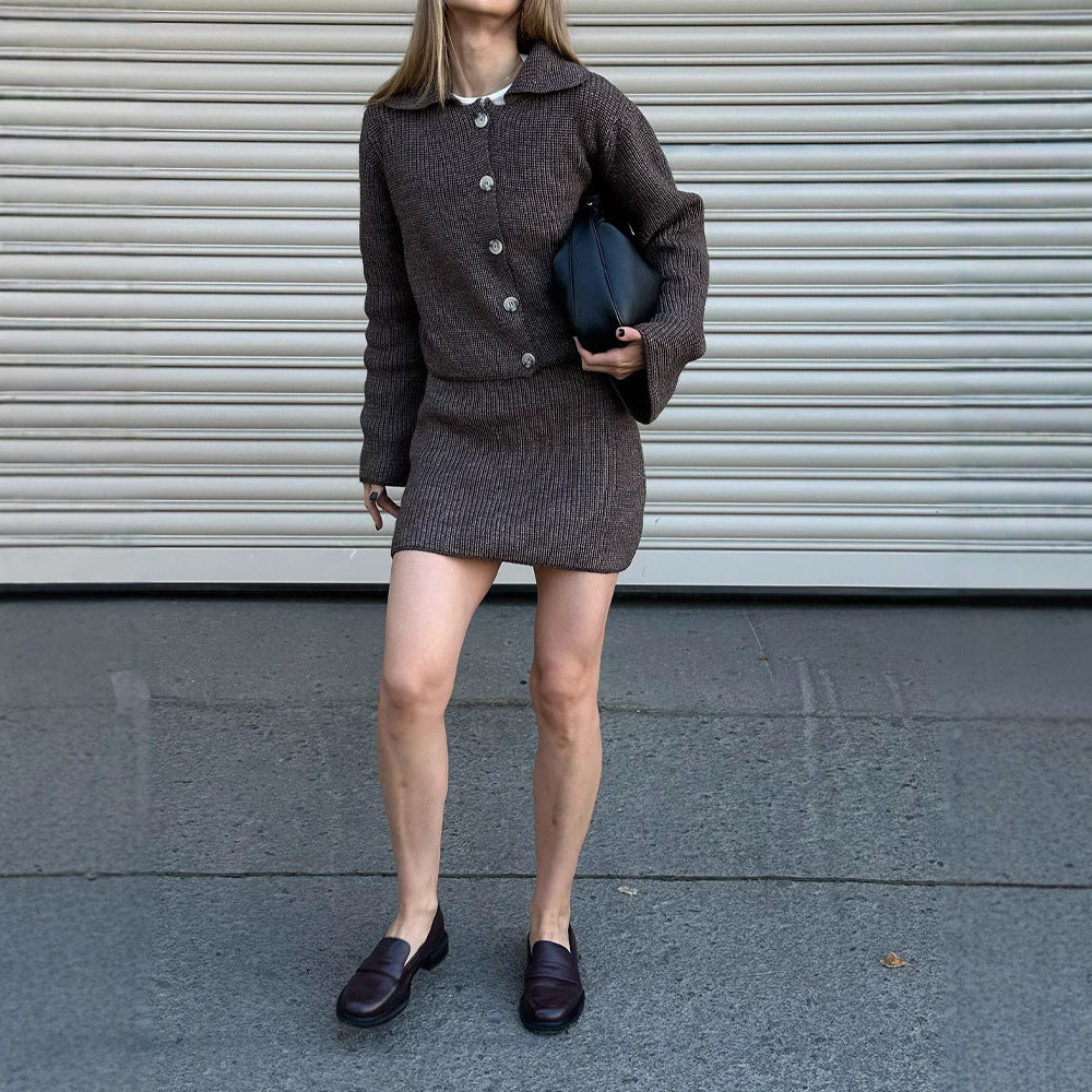 Damen Strickjacke mit modernen Knopfdetails Heidi-Mode