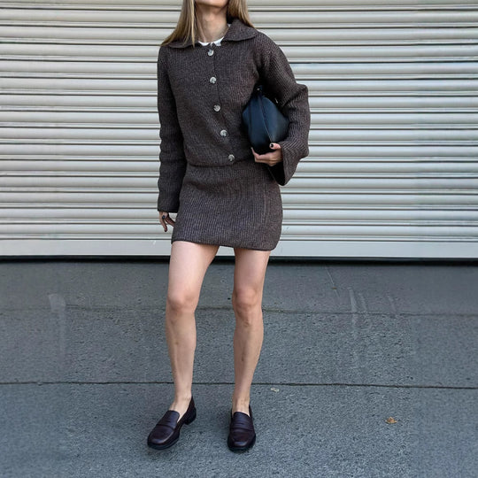Damen Strickjacke mit modernen Knopfdetails Heidi-Mode