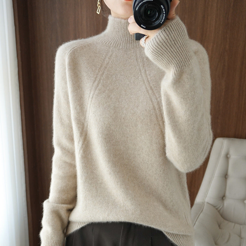 Damen kuscheliger Rollkragenpullover aus feinem Material mit lässigem Schnitt Heidi-Mode