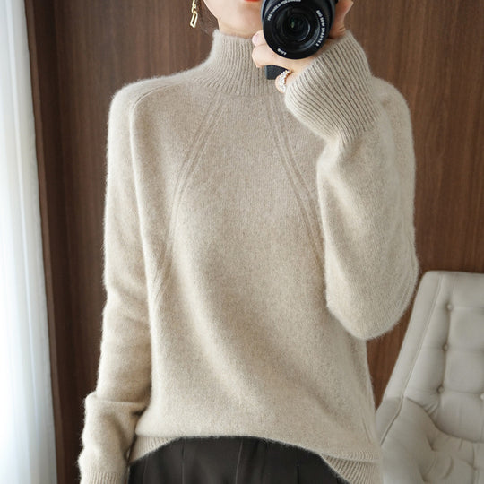 Damen kuscheliger Rollkragenpullover aus feinem Material mit lässigem Schnitt Heidi-Mode