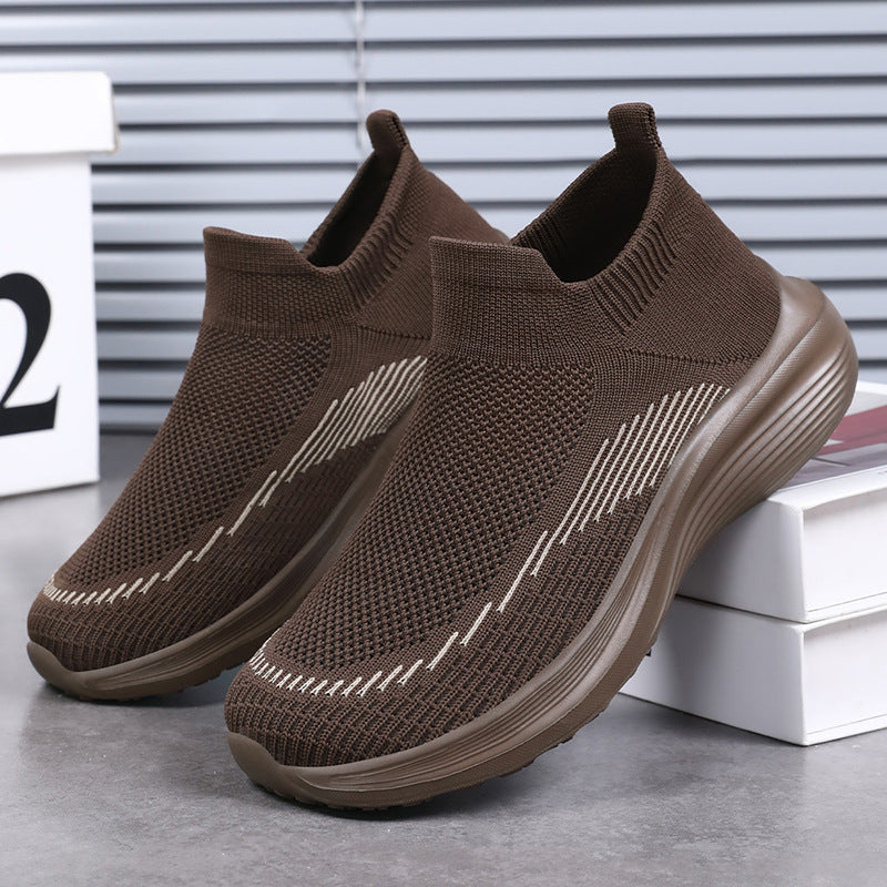 Damen Atmungsaktive Strick-Sneakers mit elastischer Anziehhilfe Heidi-Mode