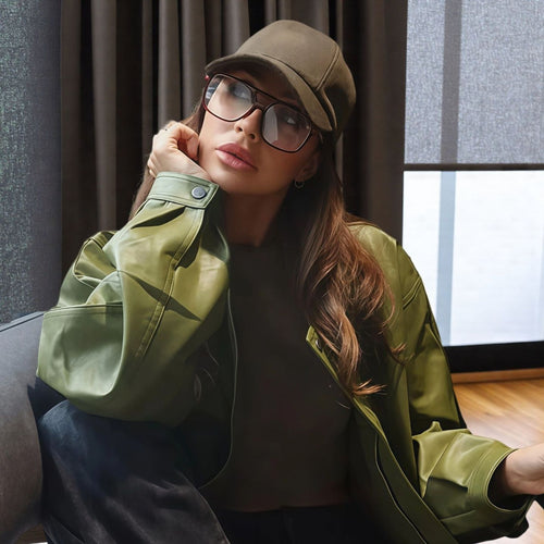 Damen Trendige Oversized-Jacke mit lässigem Schnitt und voluminösen Ärmeln Heidi-Mode