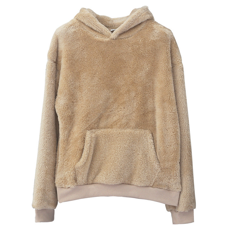 Damen Kuscheliger Kapuzenpullover aus weichem Fleece Heidi-Mode