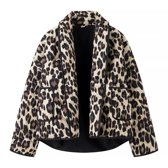 Damen Steppjacke im eleganten Leopardenmuster Heidi-Mode