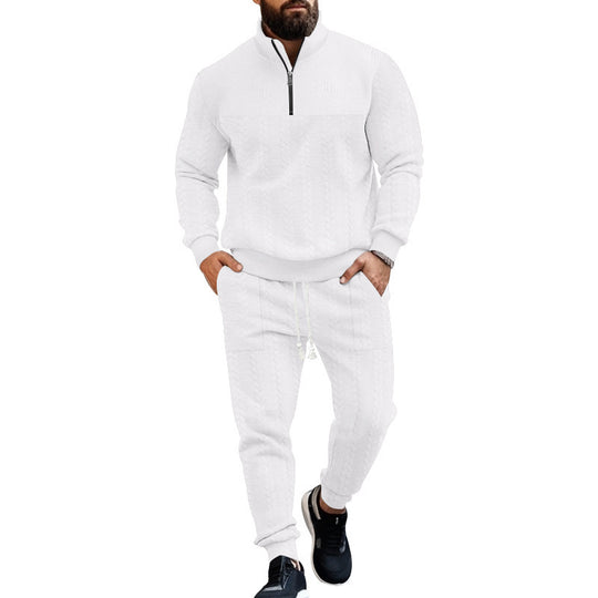 Herren Sportlicher Strickanzug mit Stehkragen und Reißverschluss Heidi-Mode