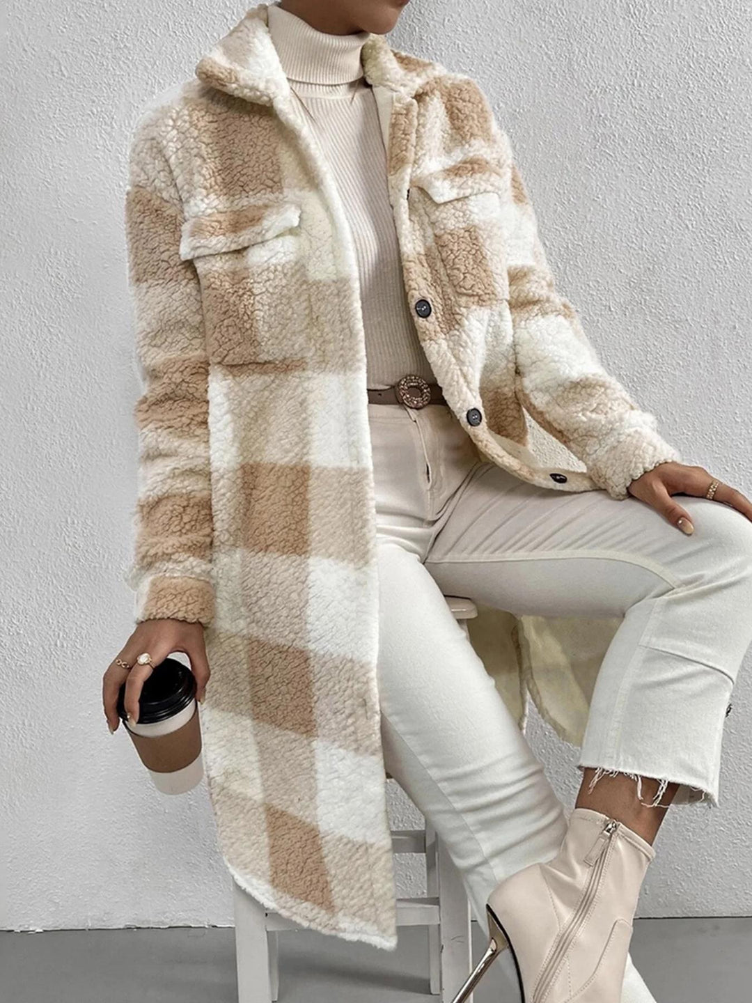 Damen Kuschelige Karojacke Heidi-Mode