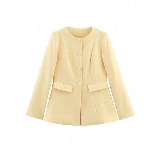 Damen moderne Blazerjacke mit strukturiertem Design Heidi-Mode