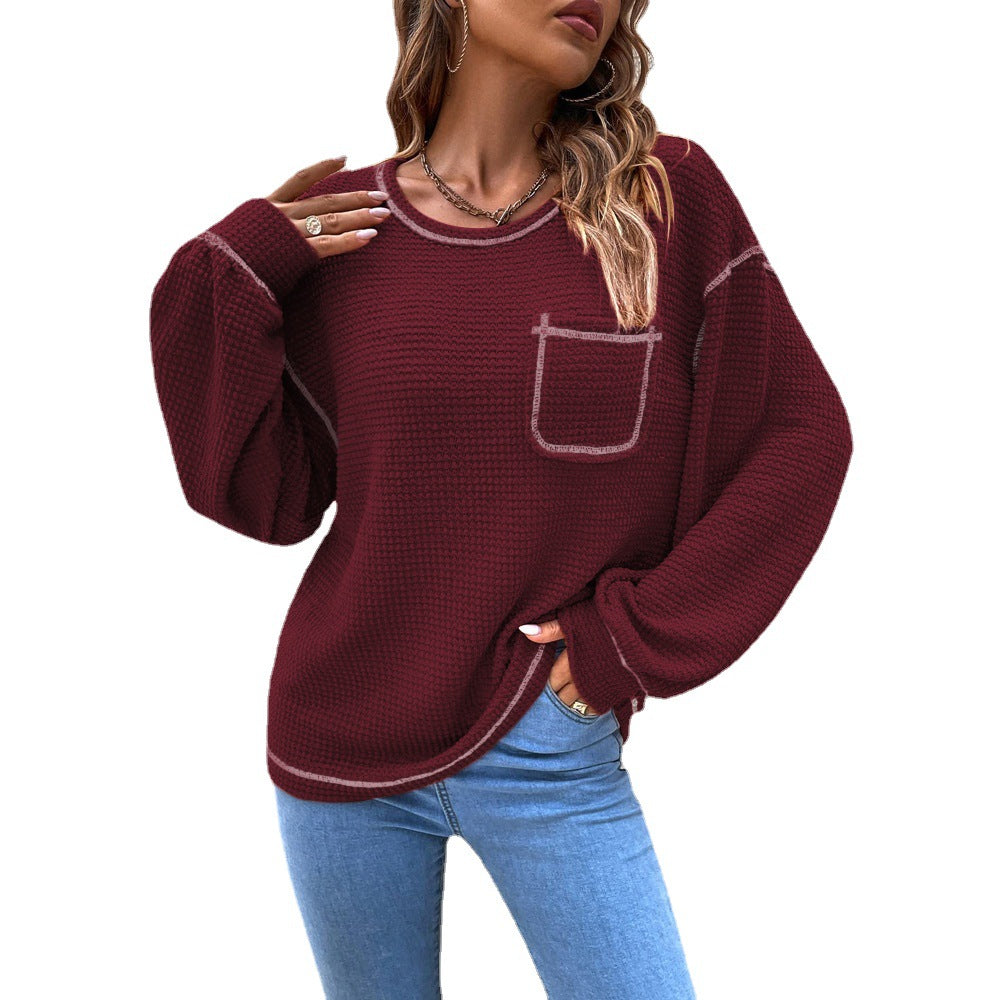 Damen lässiger Pullover mit modischen Puffärmeln Heidi-Mode