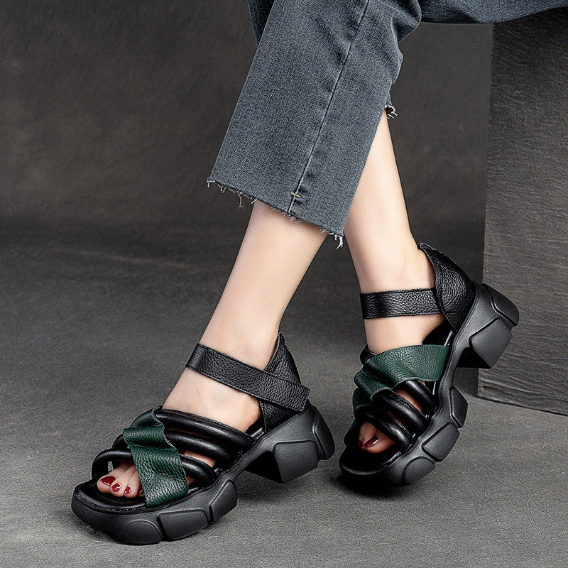 Damen modische Sandalen mit innovativem Riemendesign und stabiler Gummisohle Heidi-Mode