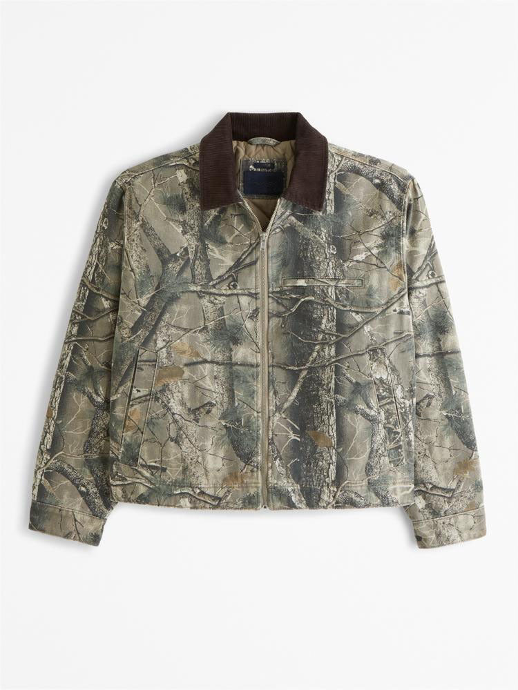 Herren Freizeitjacke im modernen Camouflage-Design mit hochschließendem Kragen Heidi-Mode