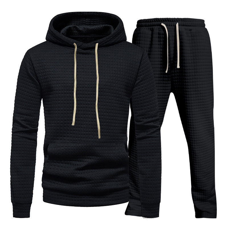 Herren Fitness-Hoodie und Jogginghose Set mit strukturiertem Design Heidi-Mode
