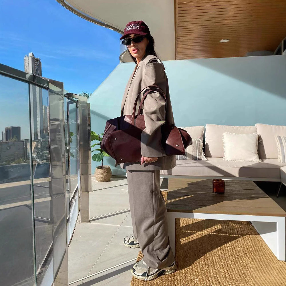 Damen Oversized Blazer mit strukturierten Ärmelpartien Heidi-Mode