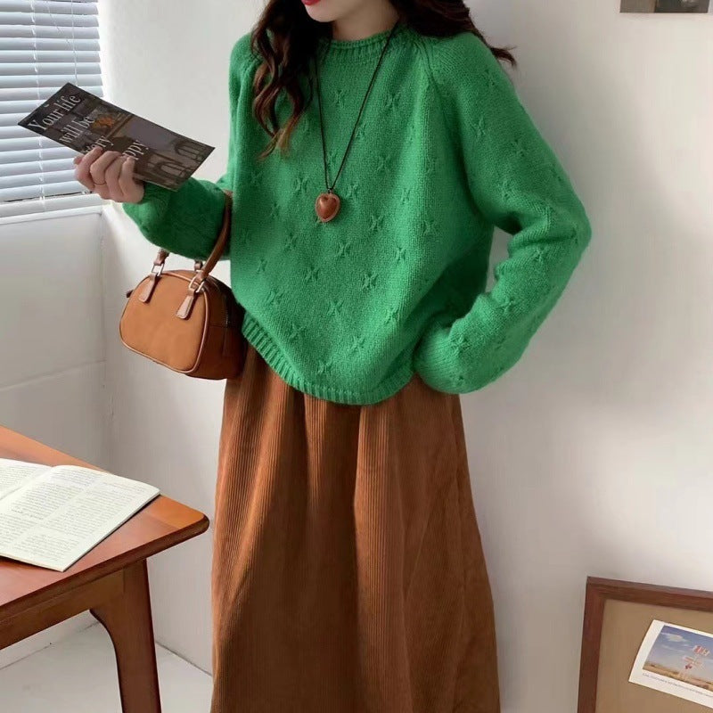 Damen Kuscheliger Strickpullover mit strukturiertem Muster Heidi-Mode