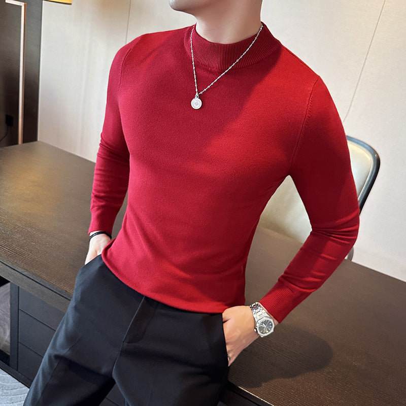 Herren modischer Pullover mit hohem Kragen und eleganter Passform Heidi-Mode