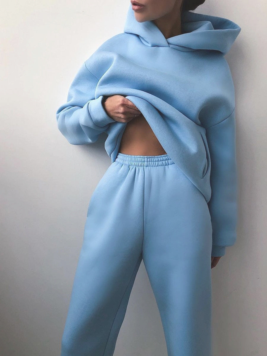 Femme Cozy Fleece Hoodie und Jogginghose Set Heidi-Mode
