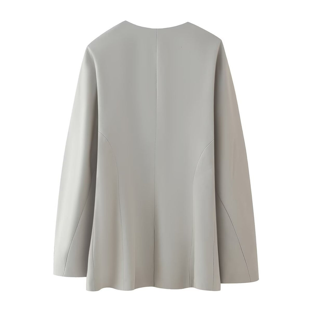 Damen modische Jacke mit minimalistischer Schnittführung und seitlichen Taschen Heidi-Mode