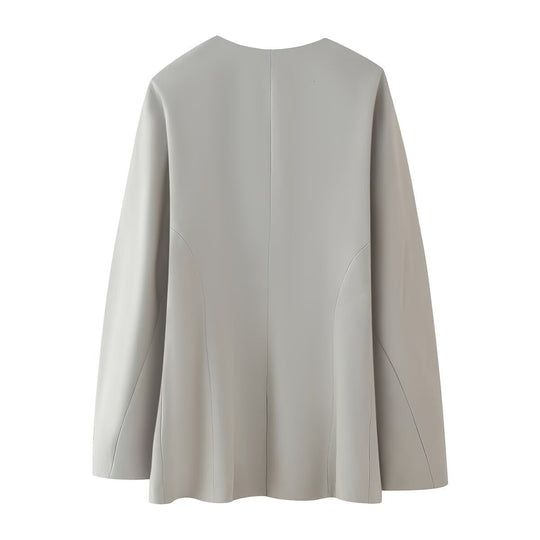 Damen modische Jacke mit minimalistischer Schnittführung und seitlichen Taschen Heidi-Mode