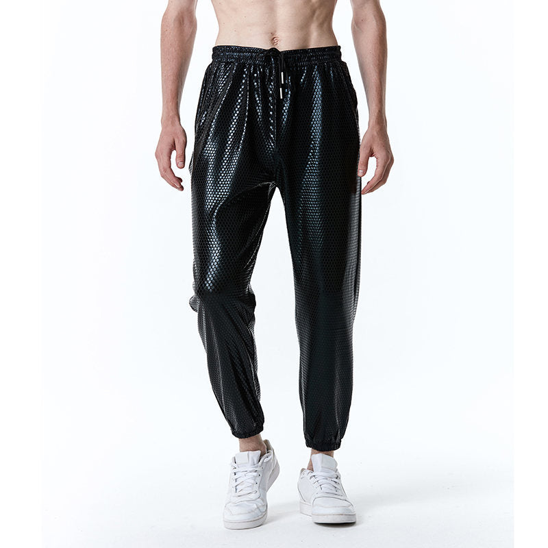 Herren futuristische Mesh-Hose im angesagten Metallic-Look Heidi-Mode