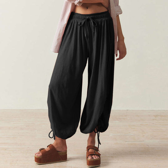 Damen Bequeme Haremshose mit raffinierten Rüschendetails Heidi-Mode