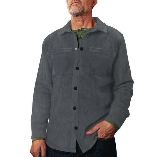 Herren Cord-Jacke mit praktischen Brusttaschen und modernem Schnitt Heidi-Mode