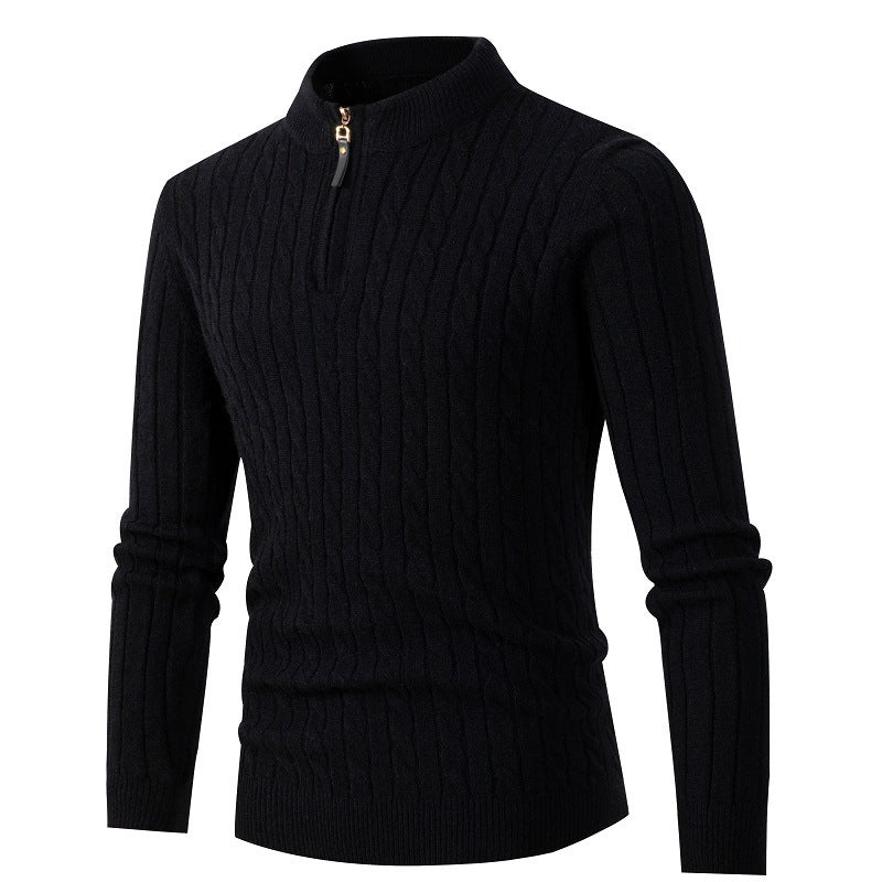 Herren eleganter Rollkragenpullover mit strukturiertem Zopfmuster Heidi-Mode