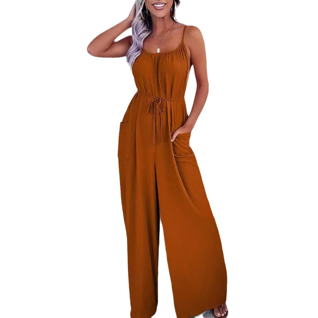 Damen Jumpsuit mit Schlaufen-Details und Taschen Heidi-Mode