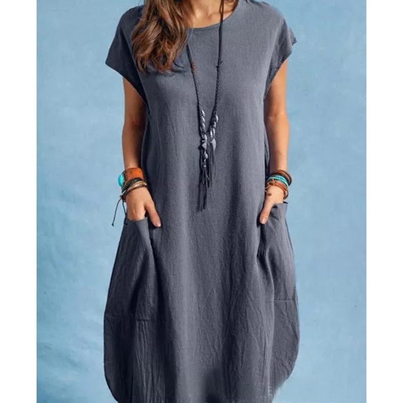 Damen luftiges Sommerkleid mit praktischen Taschen und modernem Schnitt Heidi-Mode