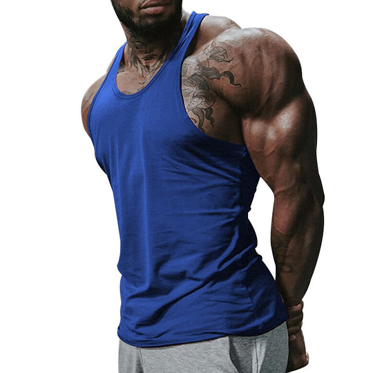 Herren atmungsaktives Fitness Tanktop mit Racerback-Design und körperbetontem Schnitt Heidi-Mode