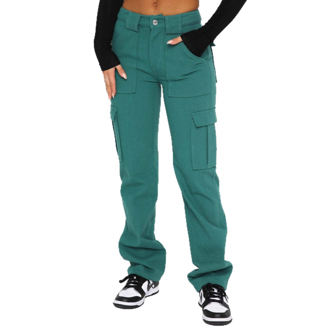 Damen Cargo-Style Hose mit hohen Taschen und entspannter Passform Heidi-Mode