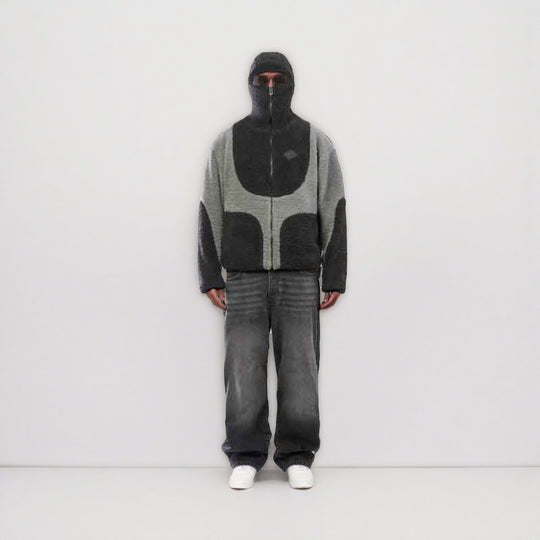 Damen Fleecejacke mit hohem Kragen und praktischen Reißverschlusstaschen Heidi-Mode