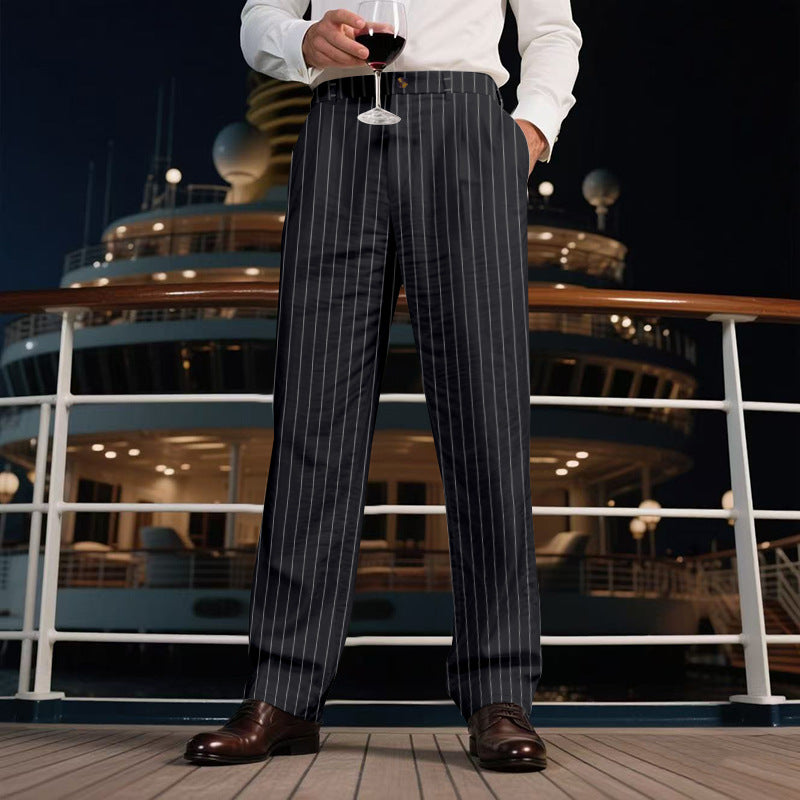 Herren elegante Streifen-Hose Heidi-Mode