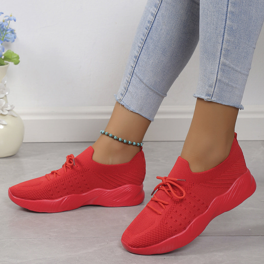 Damen atmungsaktive Slip-On Sportschuhe mit flexiblem Obermaterial Heidi-Mode